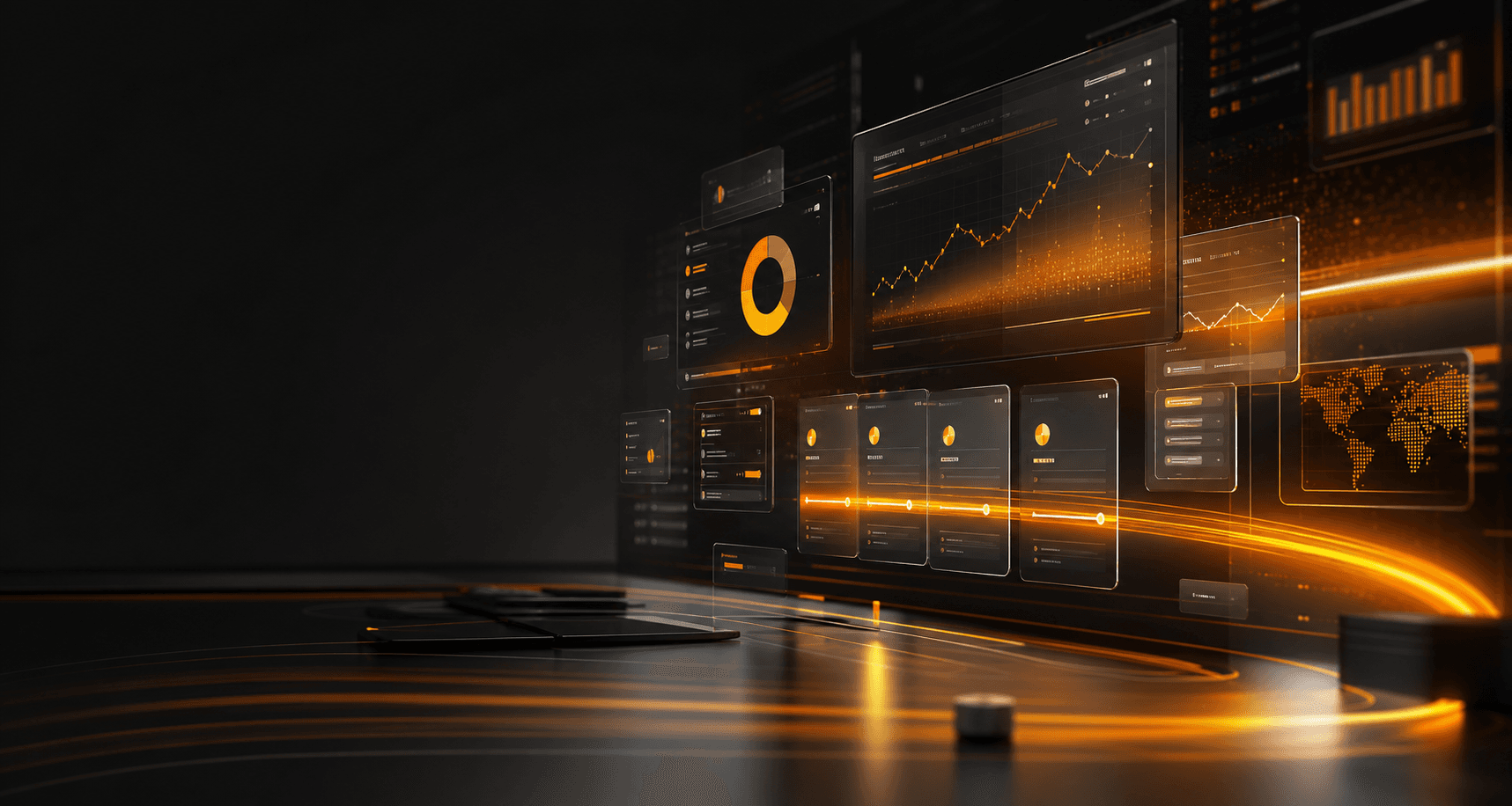 Painel visual de crescimento com dados de campanhas, CRM e vendas